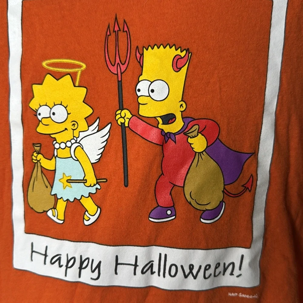 Old Navy The Simpsons Bart & lisa Happy Halloween t shirt large 10/12 unisex